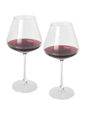 Set de 2 vasos de vidrio para vino 