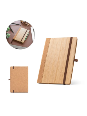 ORWELL. Cuaderno A5 con tapa dura realizado con hojas de bambú y corcho