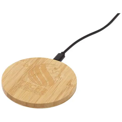 Base de carga inalámbrica de bambú de 15 W 