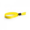 Pulseras eventos seccur de algodon amarillo con impresión vista 1