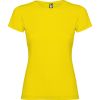 Camisetas manga corta roly jamaica mujer de 100% algodón amarillo con publicidad vista 1
