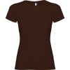 Camisetas manga corta roly jamaica mujer de 100% algodón chocolate con publicidad vista 1